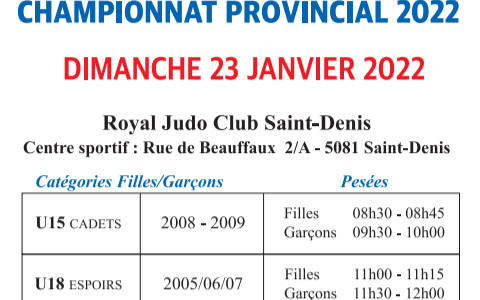 Championnat Provincial Namurois 2022